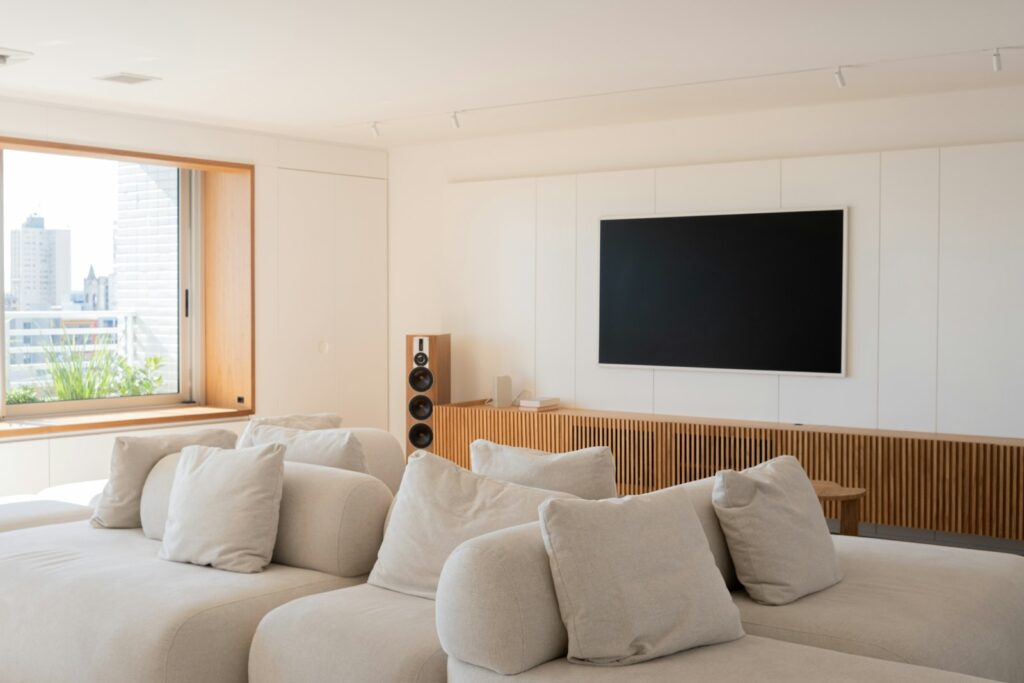 Modern living room with sectional sofa